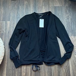 Thrive Ruched Black Cardigan